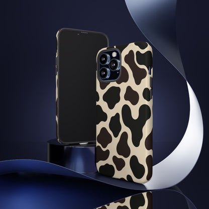 Cow Print Phone Case — Black & Cream Protective  Case