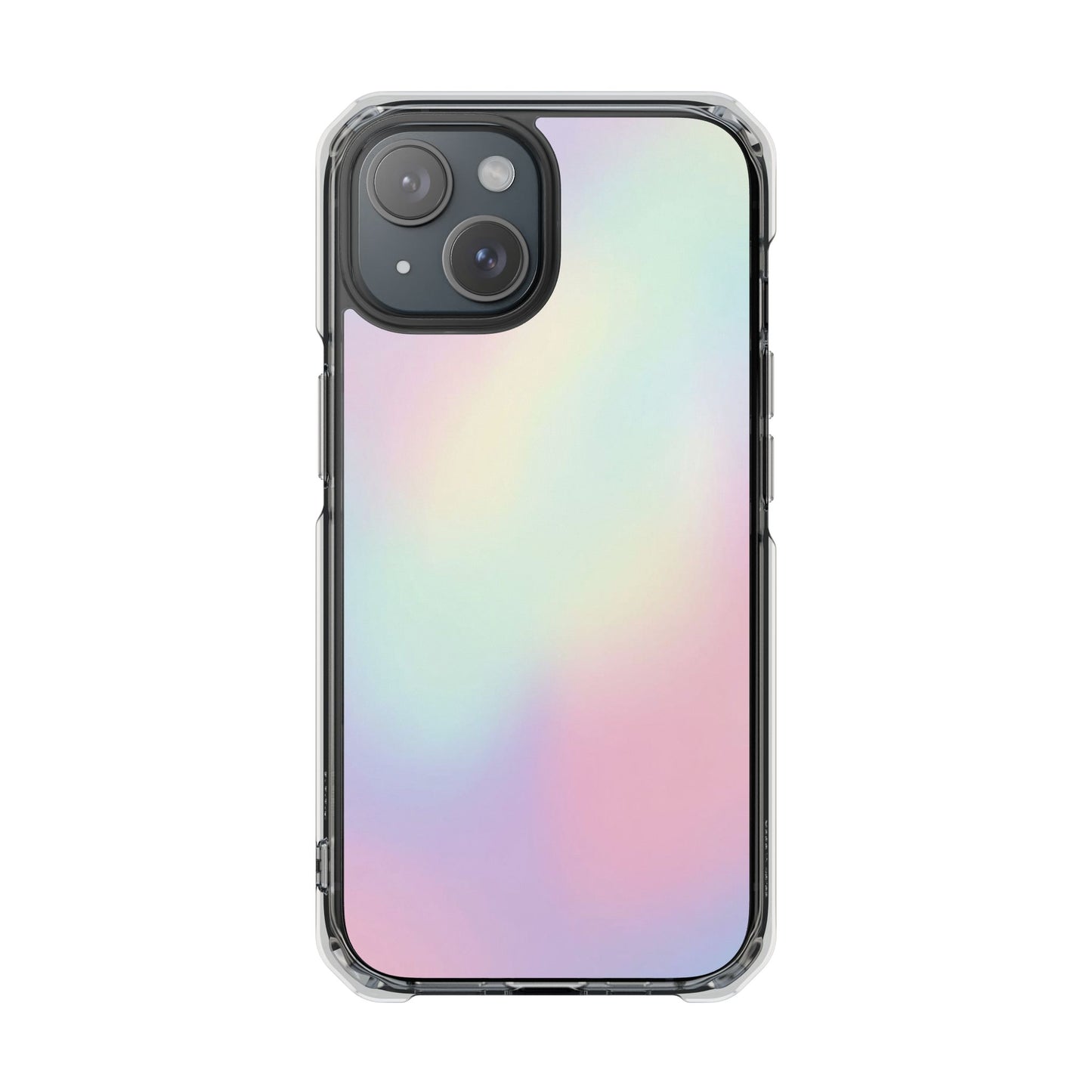 Clear Magnetic Impact Phone Case — Iridescent Pastel Protective Cover
