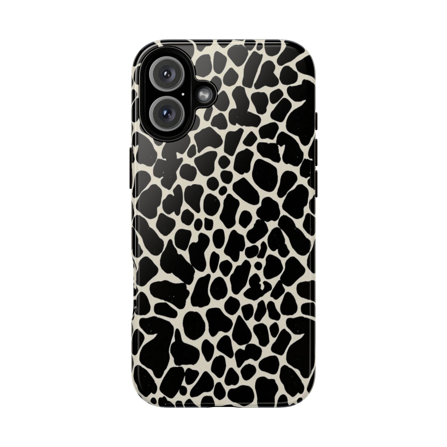 Black and White Cowhide Phone Case — Protective Tough Case