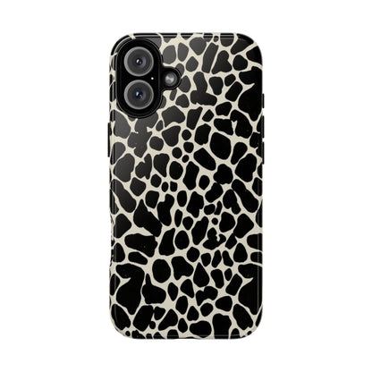 Black and White Cowhide Phone Case — Protective Tough Case