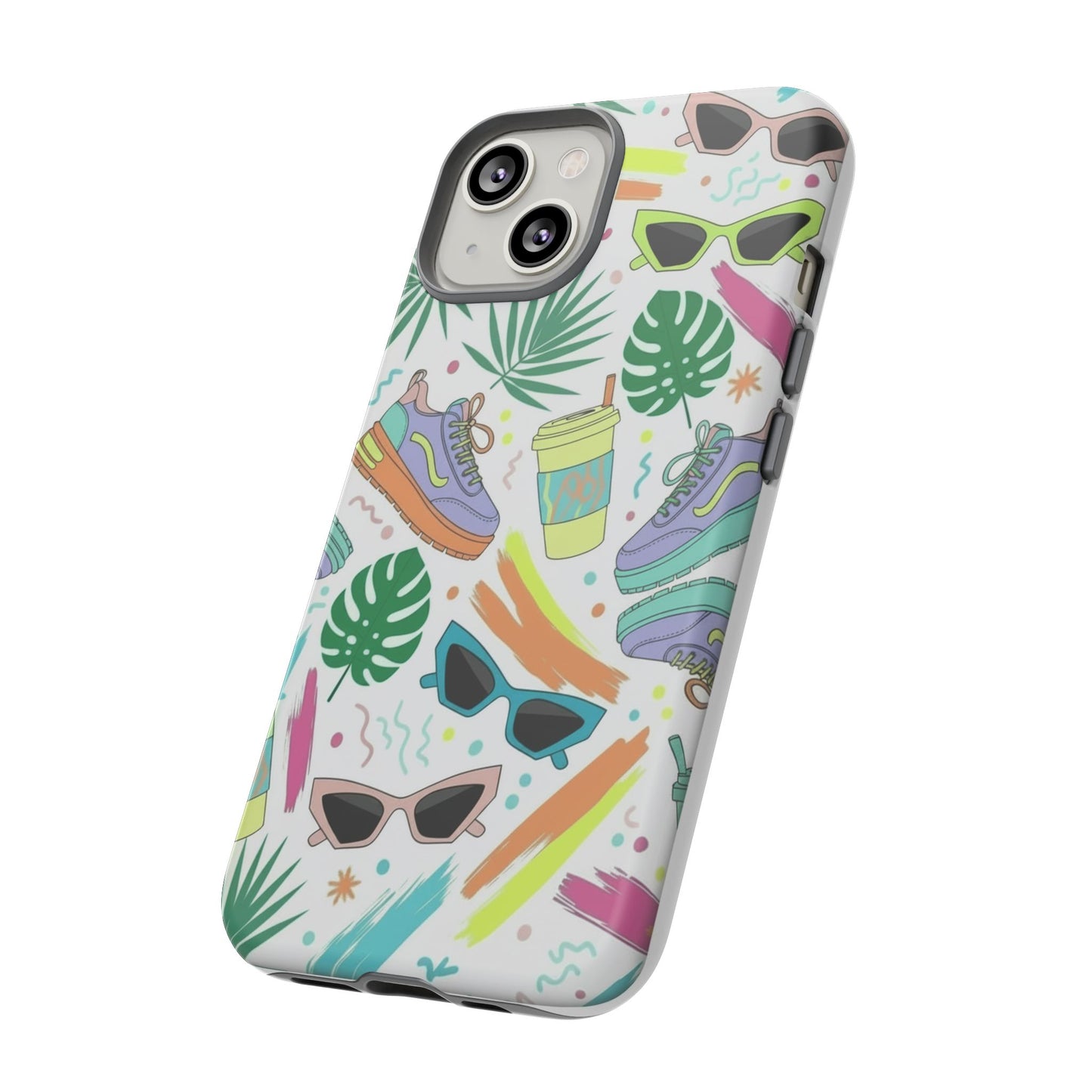 Tough Cases — Colorful Retro Sneakers & Sunglasses Phone Case