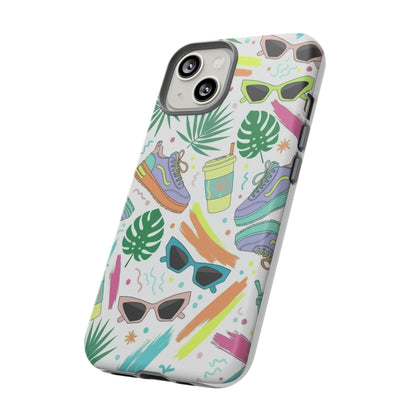 Tough Cases — Colorful Retro Sneakers & Sunglasses Phone Case