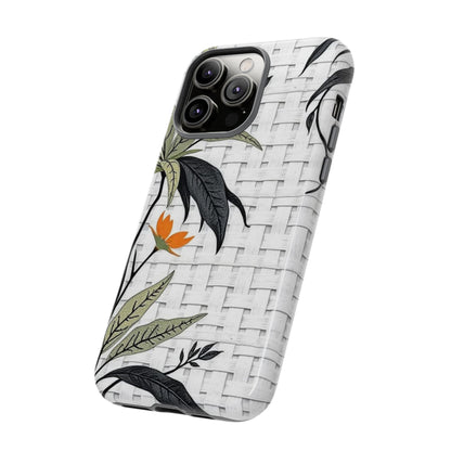 Floral Woven Tough Phone Case — Protective Botanical iPhone Cover