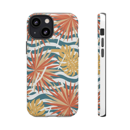 Tropical Palm Tough Phone Case – Retro Wave Floral Protective Cover