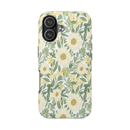 Daisy Meadow Tough Phone Case — Floral Protective Phone Cover