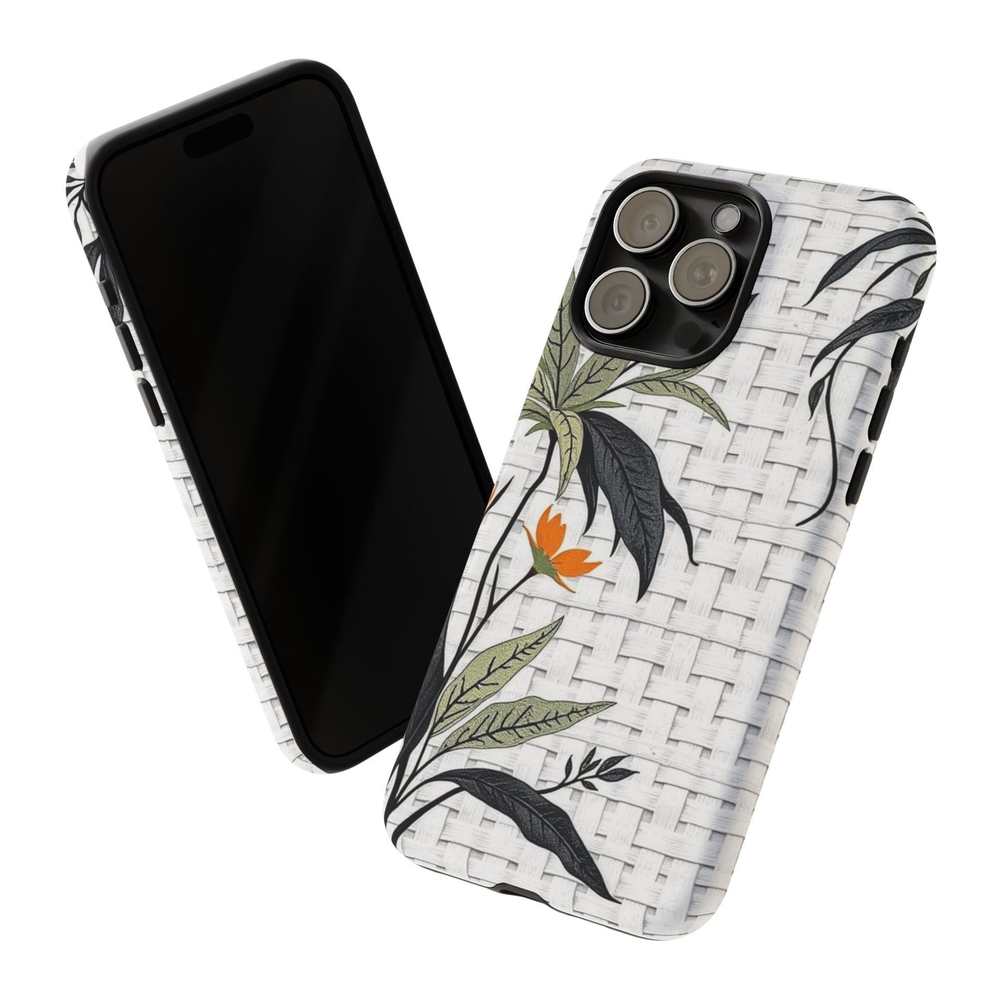 Floral Woven Tough Phone Case — Protective Botanical iPhone Cover
