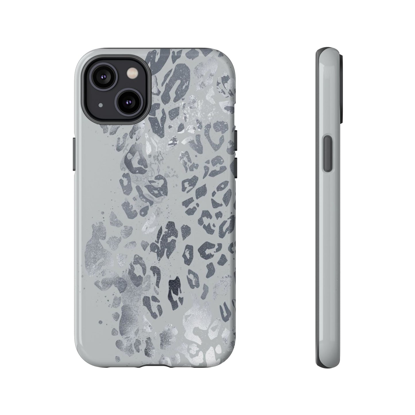 Gray Leopard Print Tough Phone Case