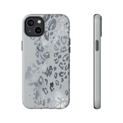 Gray Leopard Print Tough Phone Case