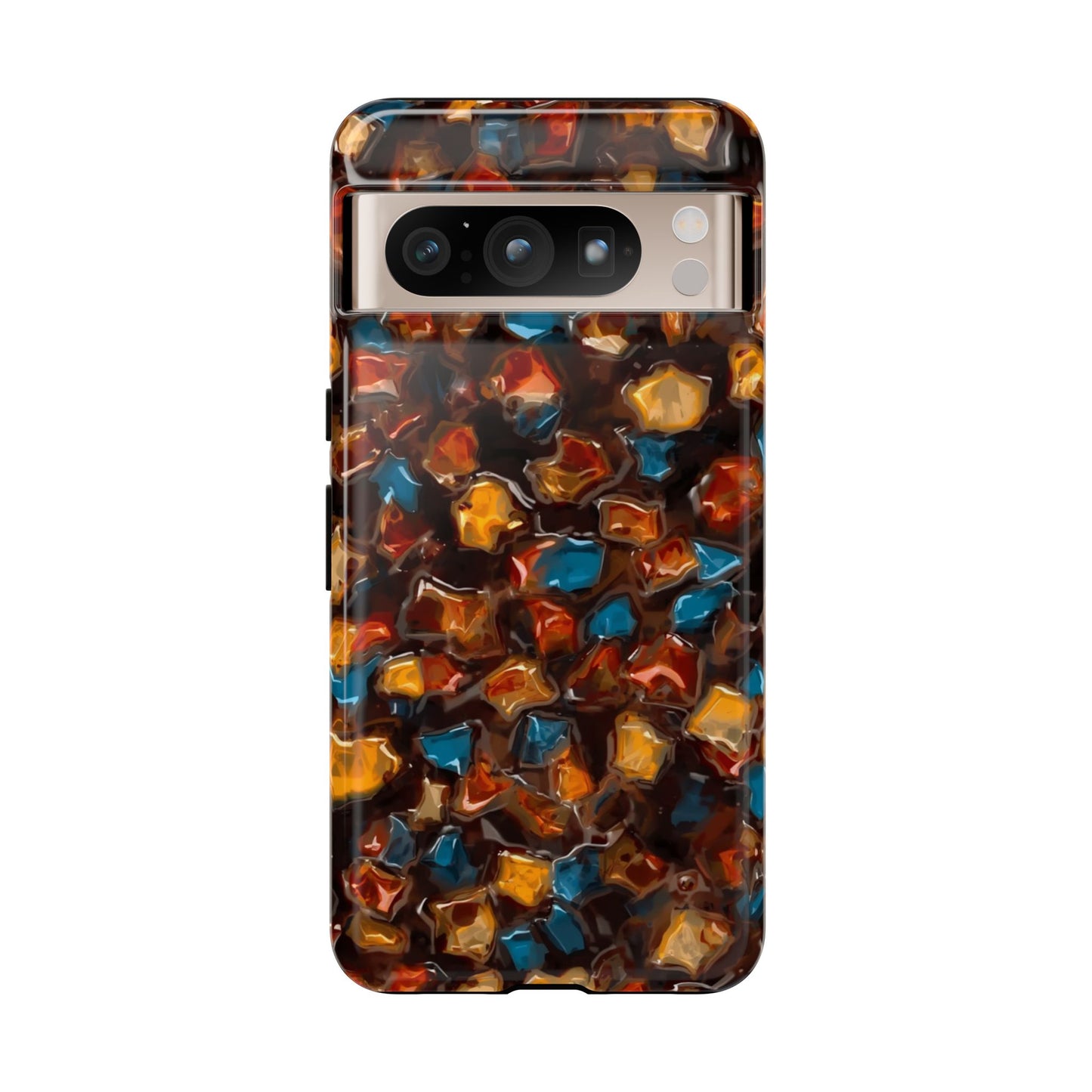 Phone Case - Amber Tortoiseshell Mosaic Protective Cover