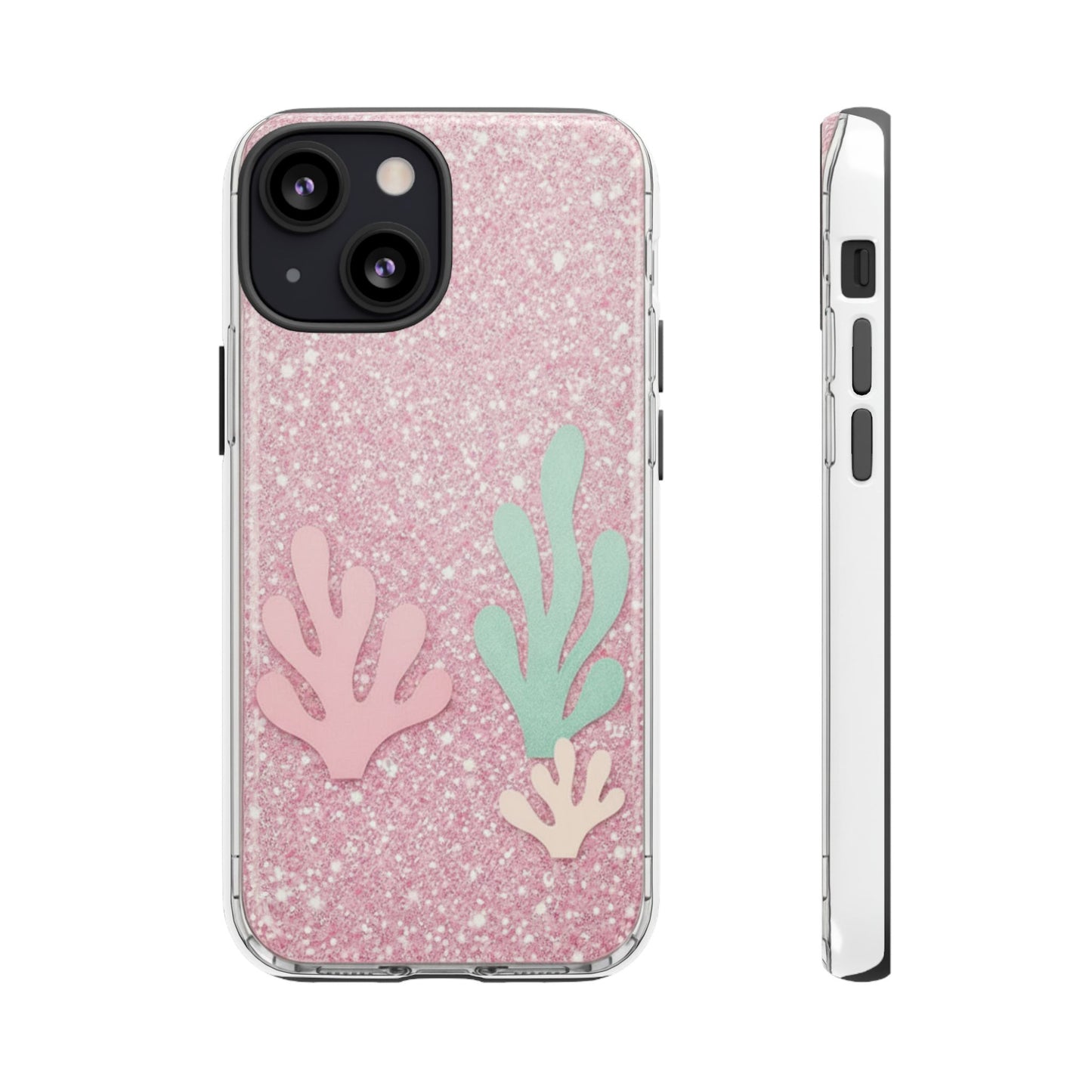 Pink Glitter Seaweed Tough Case - Sparkle Protective Phone Cover