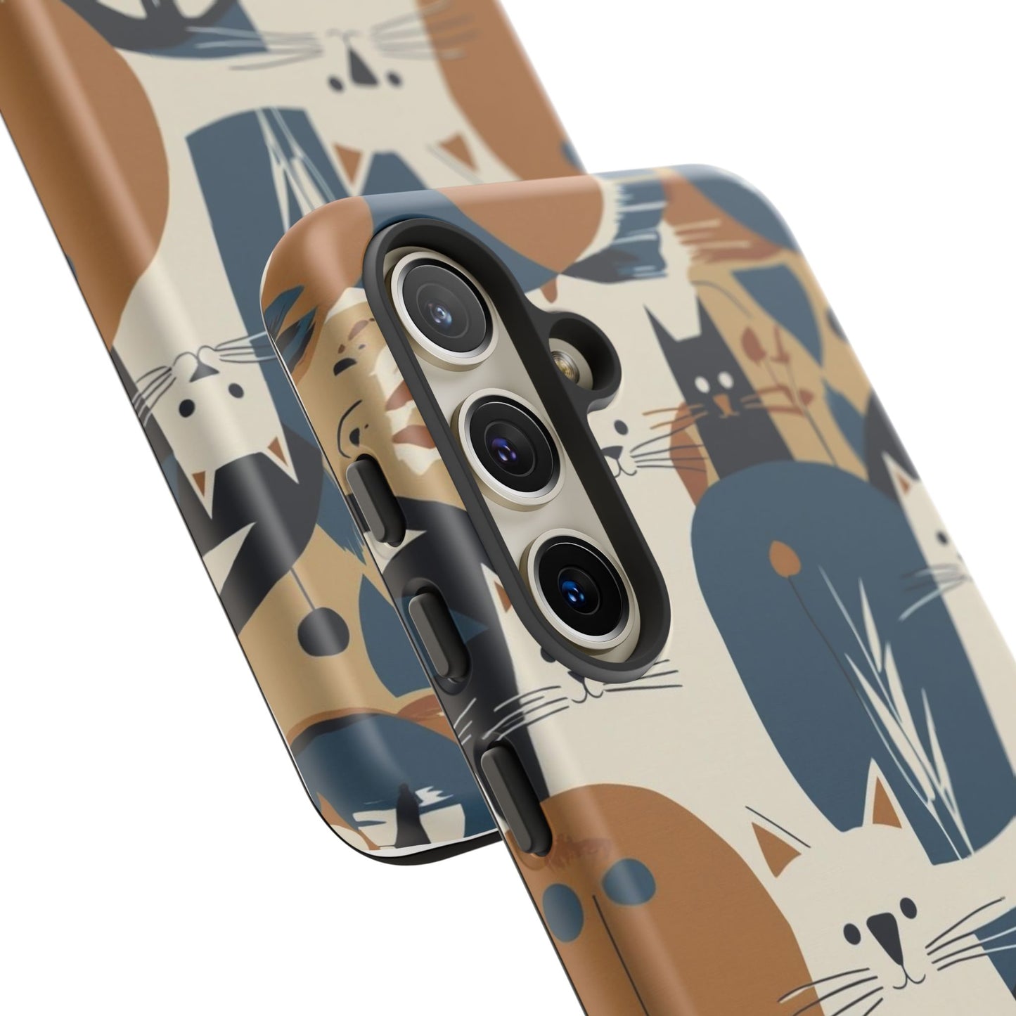 Cat Pattern Phone Case – Retro Abstract Cats Protective iPhone Cover