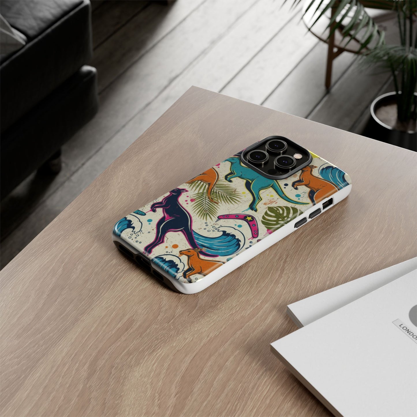 Tough Cases — Colorful Surfing Kangaroo Phone Case