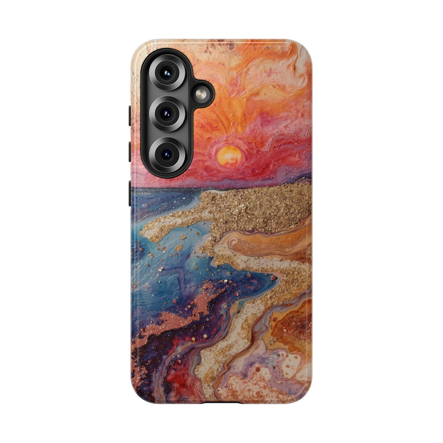 Sunset Coast Phone Case — Colorful Abstract Beach Art Tough Case