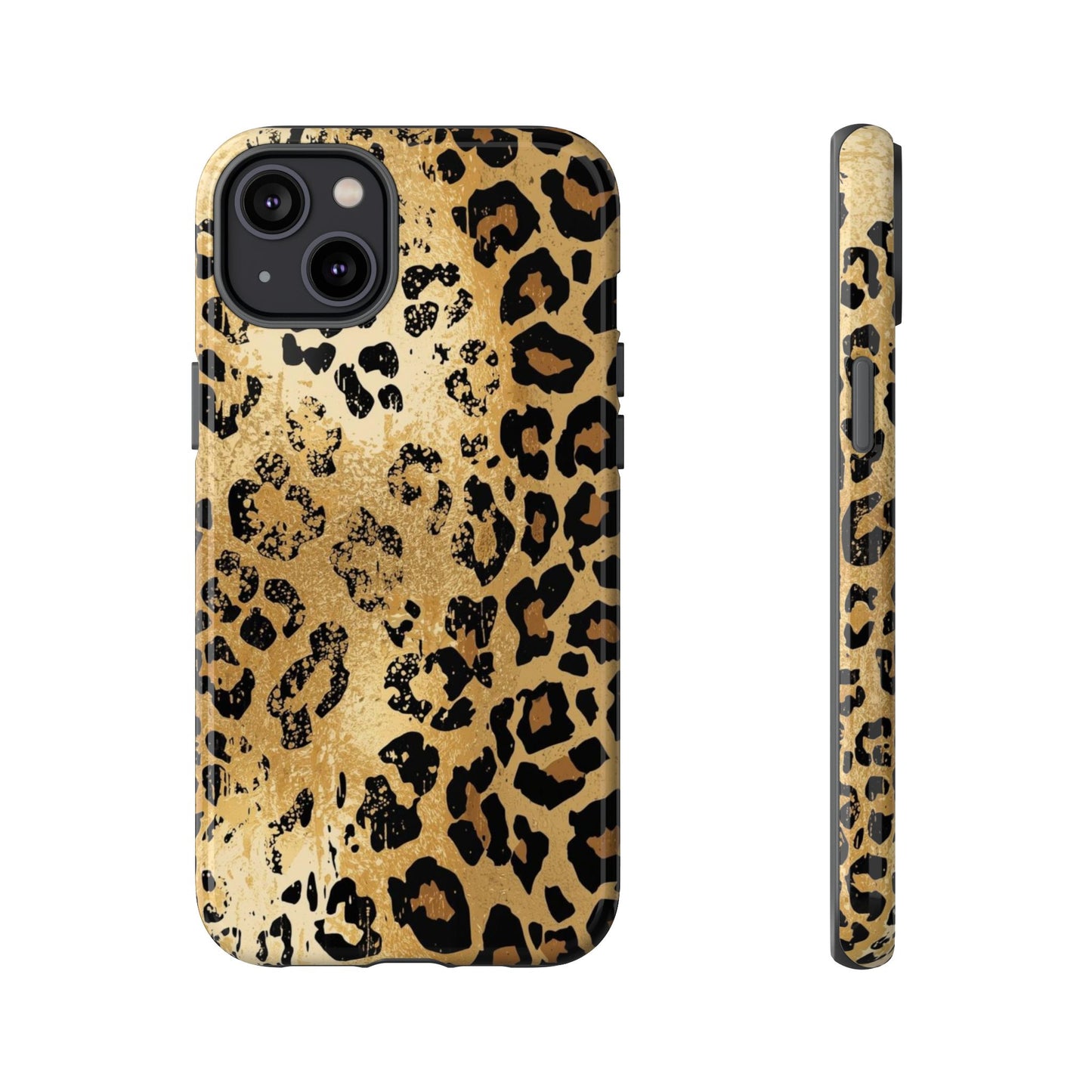 Leopard Print Tough Phone Case — Durable Protective iPhone Cover