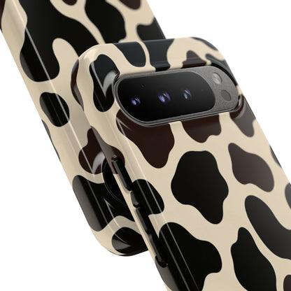 Cow Print Phone Case — Black & Cream Protective  Case