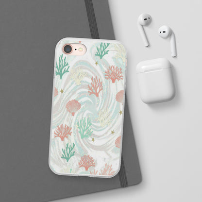 Pastel Seashell Phone Case — Coral Reef Wave iPhone Cover