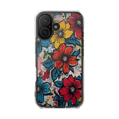 Clear Magnetic Phone Case — Colorful Floral Impact Protection