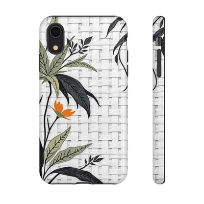 Floral Woven Tough Phone Case — Protective Botanical iPhone Cover