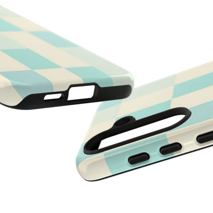 Pastel Checkerboard Tough Case – Mint & Cream Protective Phone Cover