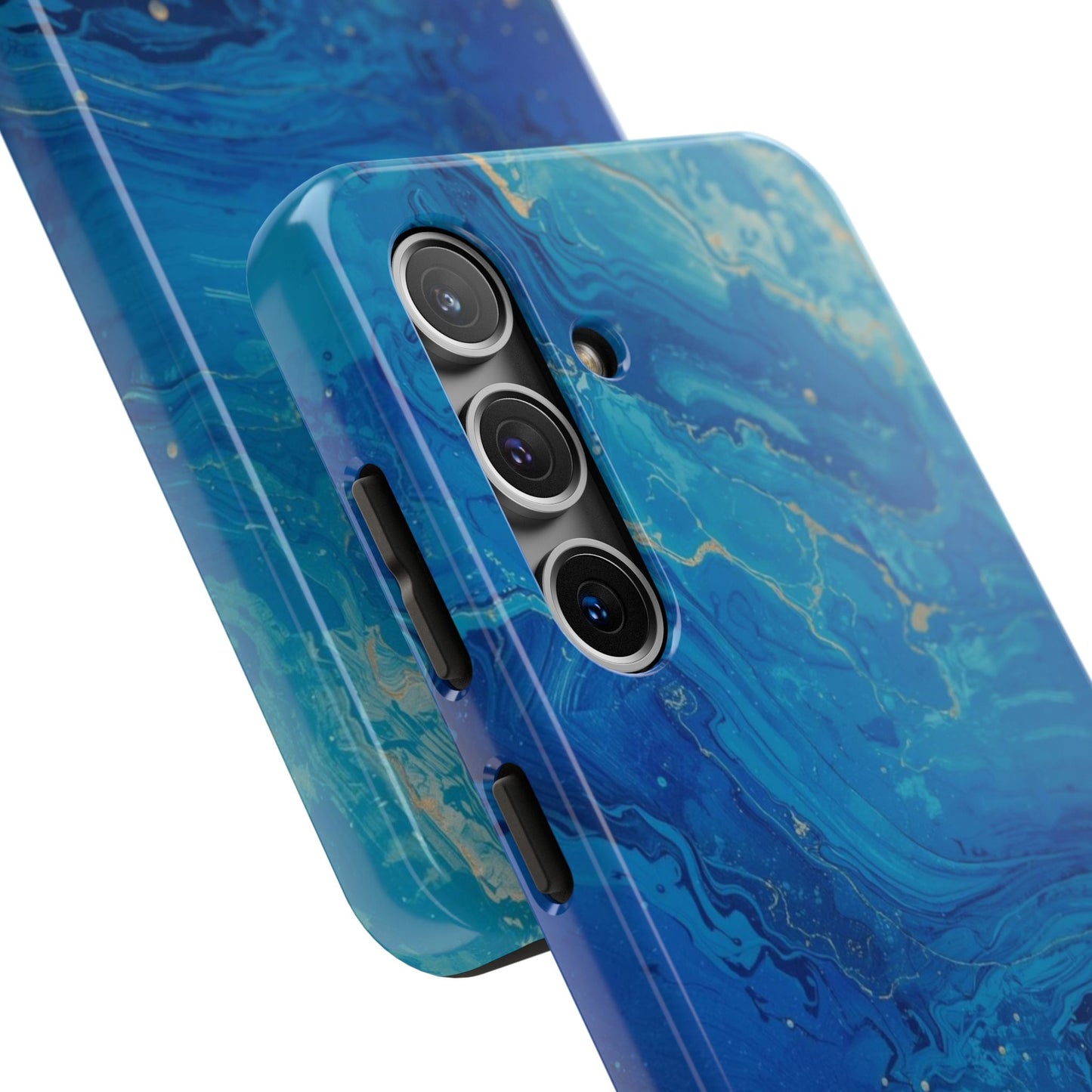 Blue Ocean Pebble Tough Phone Case — Protective Artistic Marble Design