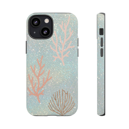 Seafoam Sparkle Phone Case – Coral & Seashell Tough Case