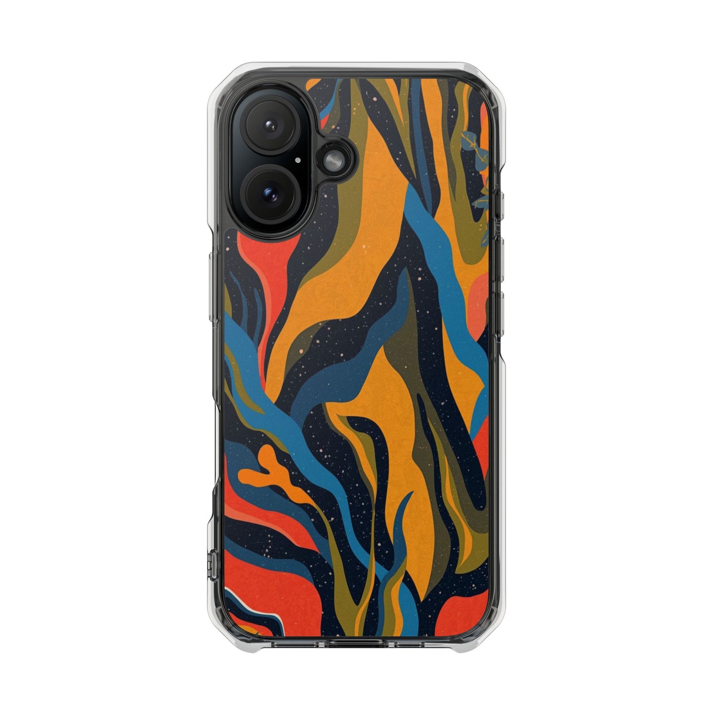 Clear Magnetic Phone Case — Retro Swirl Abstract Design