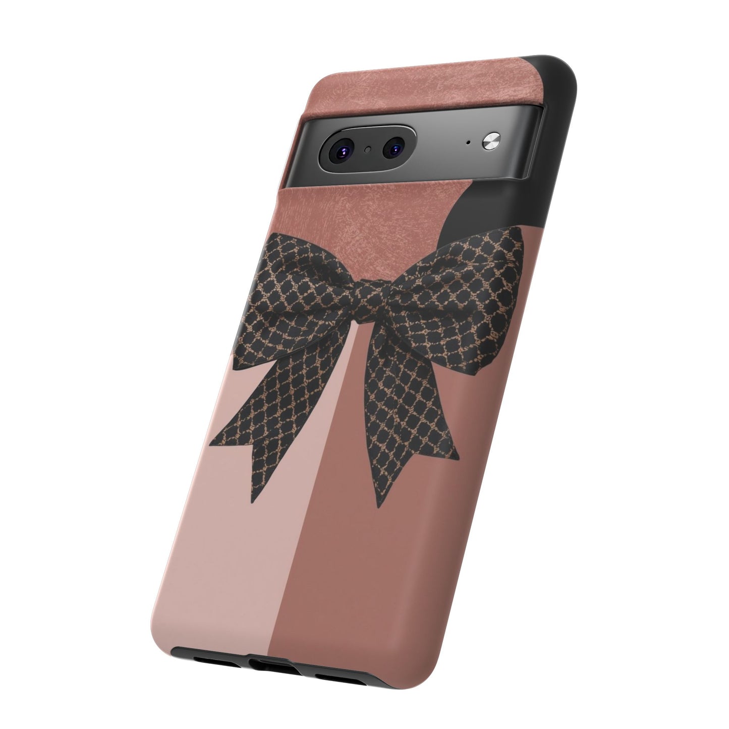 Bow Stripe Tough Phone Case – Pink Mauve Protective Cover