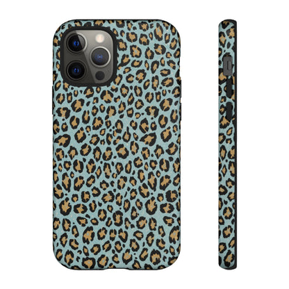 Leopard Print Tough Phone Case - Blue Cheetah Protective Cover
