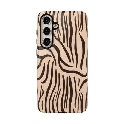 Zebra Stripe Tough Phone Case – Neutral Animal Print Protective Cover