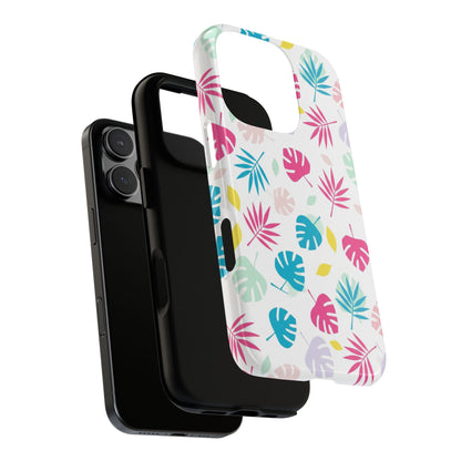 Tropical Leaf Phone Case — Colorful Pastel Monstera & Palm iPhone Case