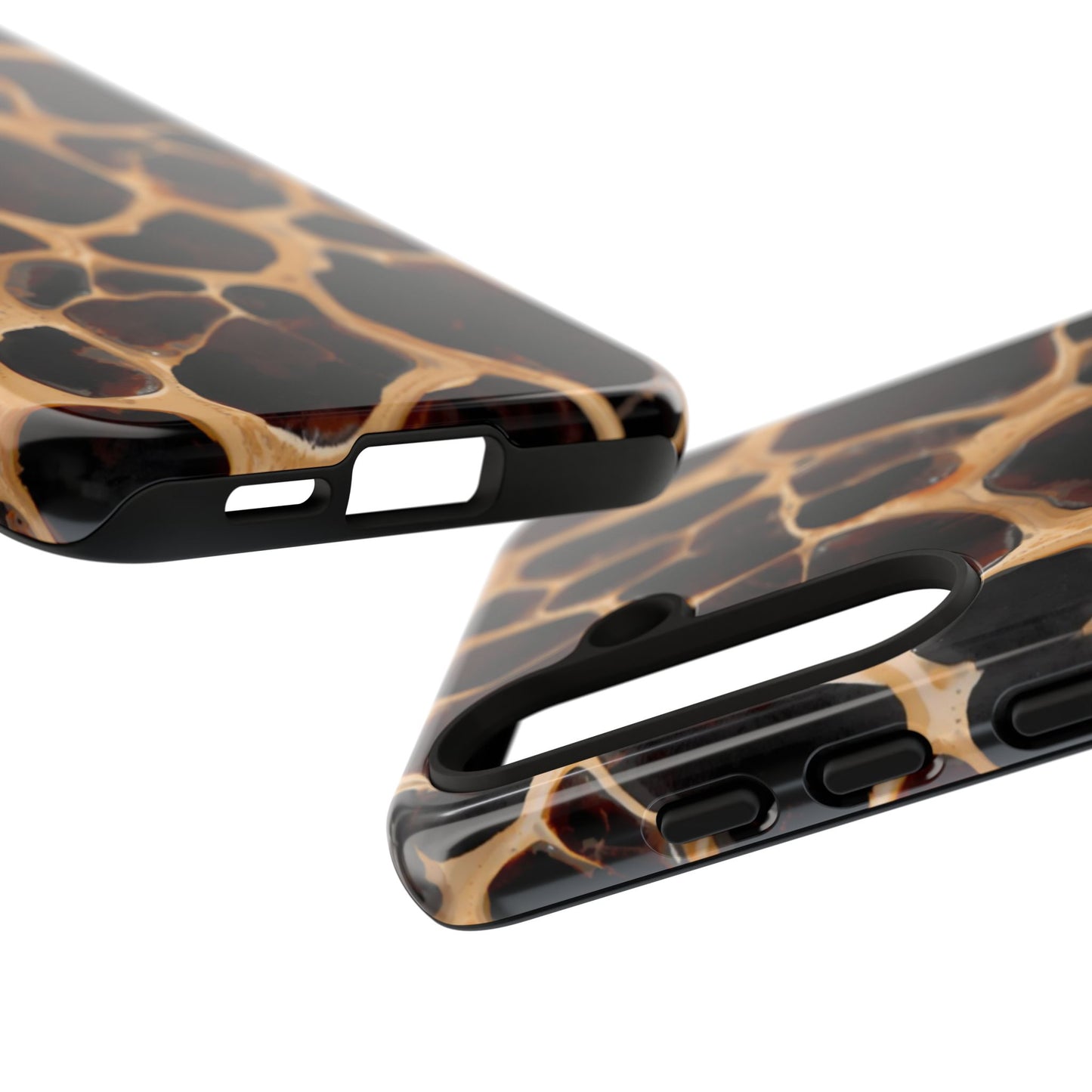 Phone Case — Brown Leather Dot Texture Rugged Protective Cover