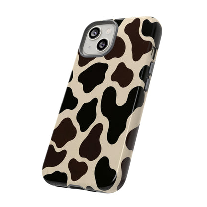 Cow Print Phone Case — Black & Cream Protective  Case