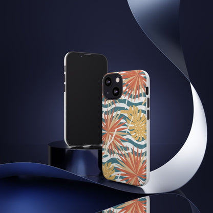 Tropical Palm Tough Phone Case – Retro Wave Floral Protective Cover