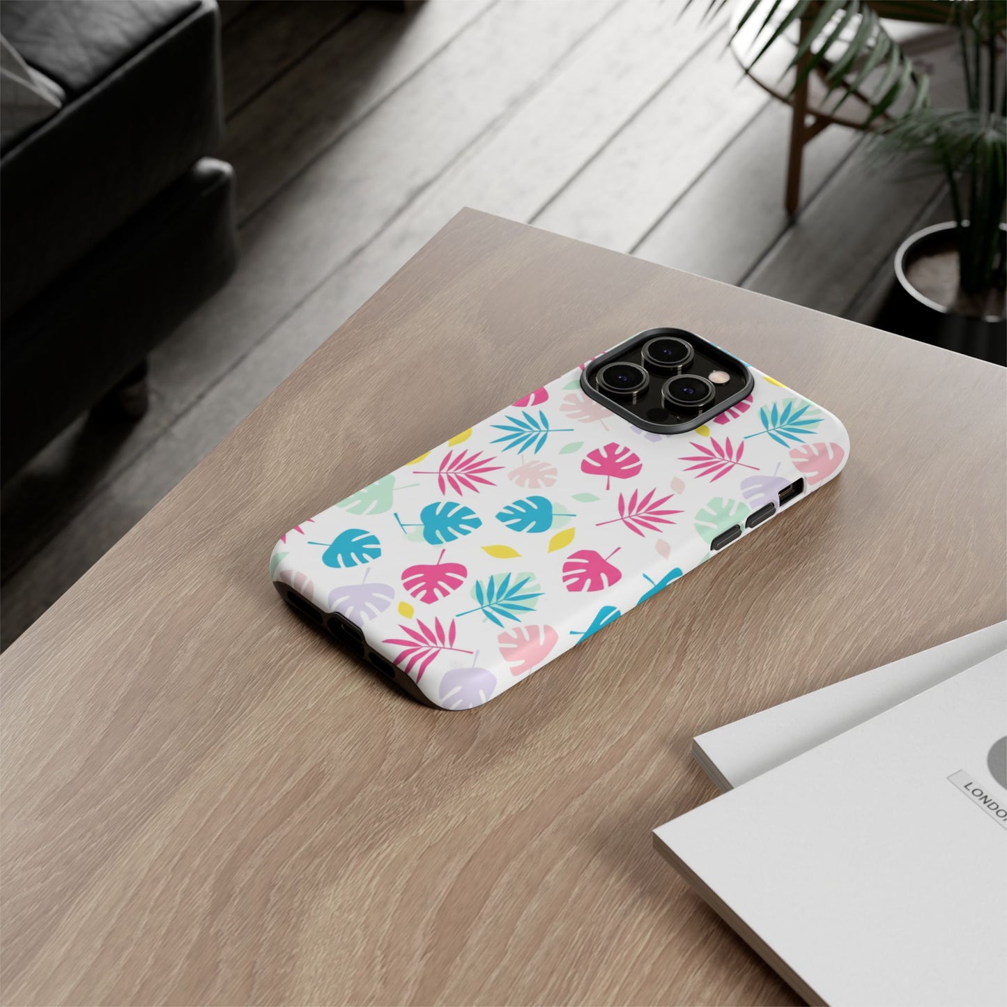 Tropical Leaf Phone Case — Colorful Pastel Monstera & Palm iPhone Case