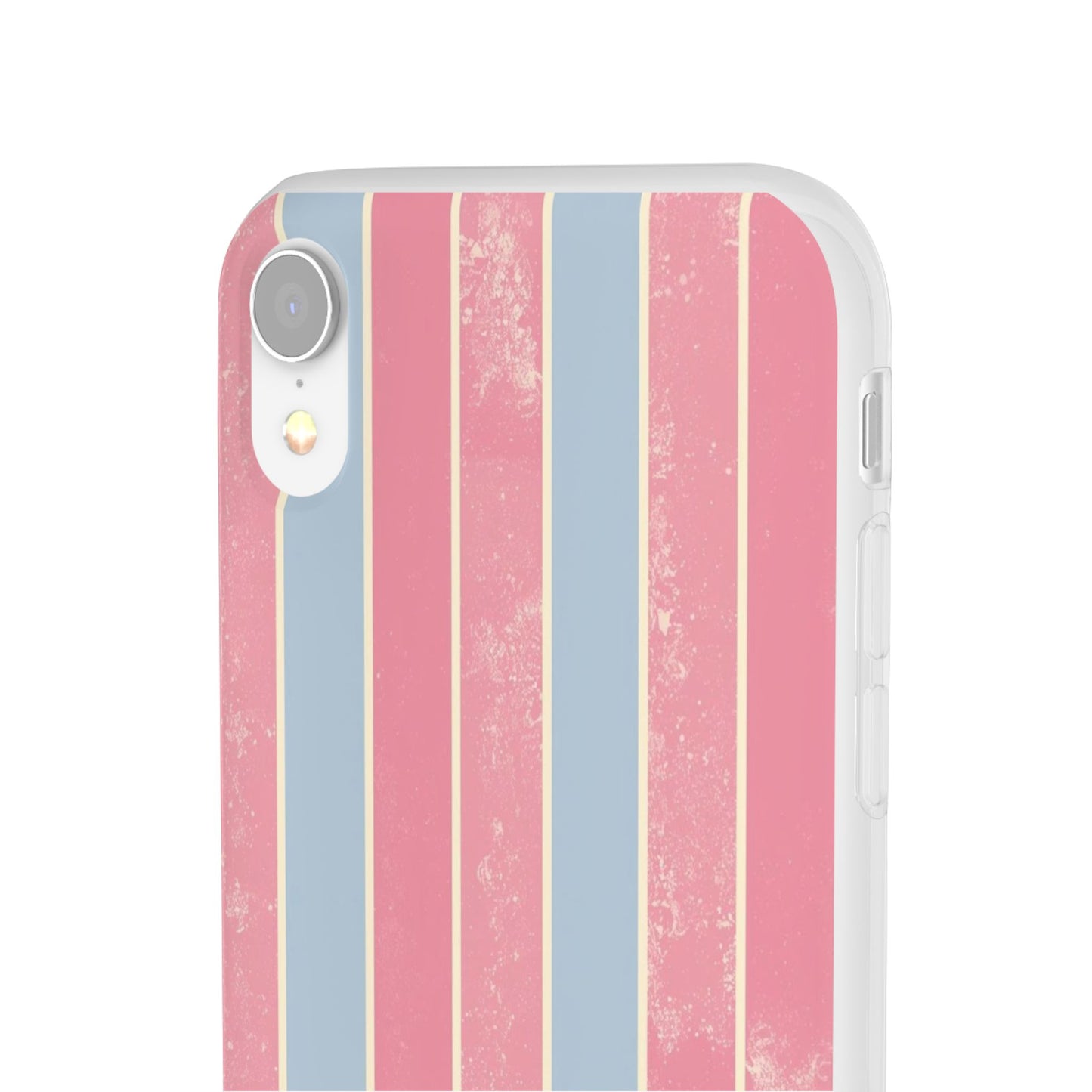 Striped Pink & Blue Phone Case — Retro Pastel Flexi Case