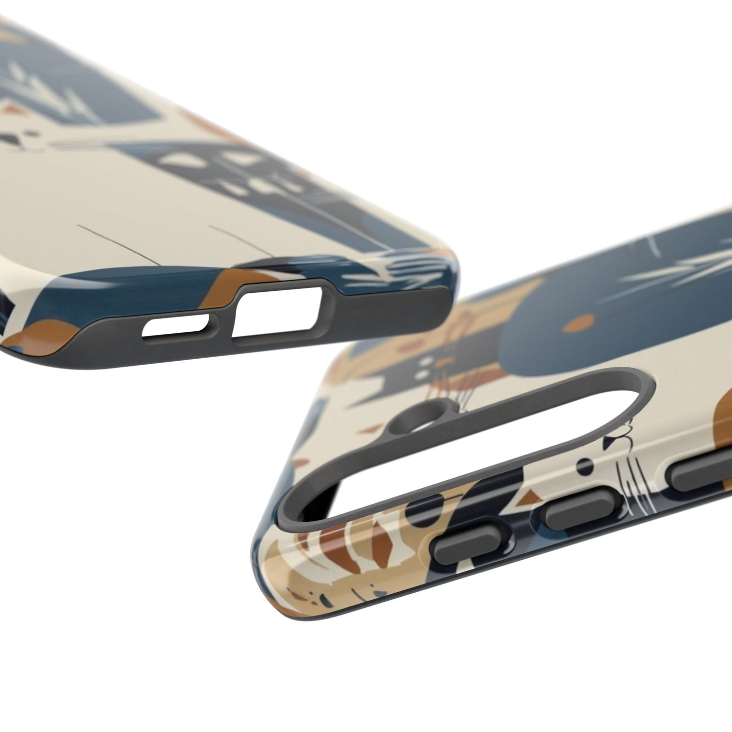 Cat Pattern Phone Case – Retro Abstract Cats Protective iPhone Cover