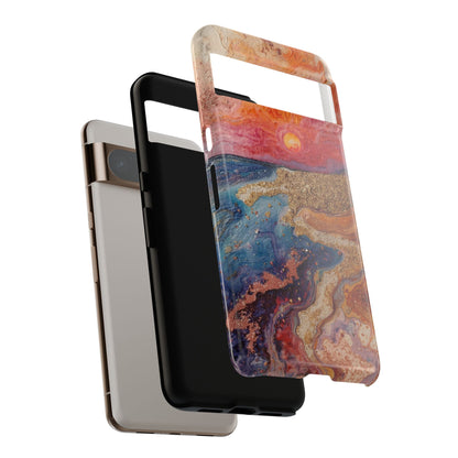 Sunset Coast Phone Case — Colorful Abstract Beach Art Tough Case