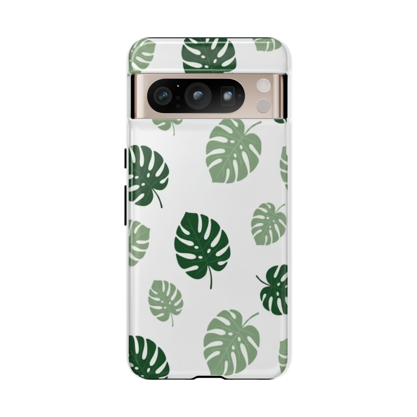 Monstera Leaf Tough Phone Case – Tropical Green Palm Pattern Protective Cover