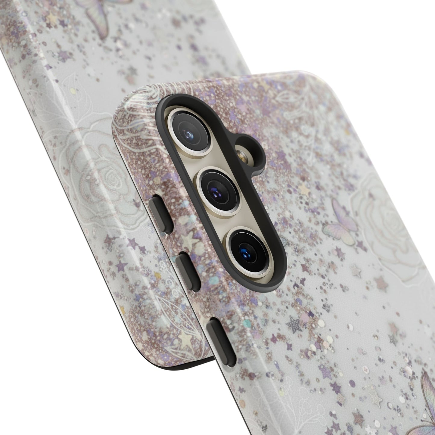 Butterfly Glitter Tough Phone Case — Floral Sparkle Protective Case
