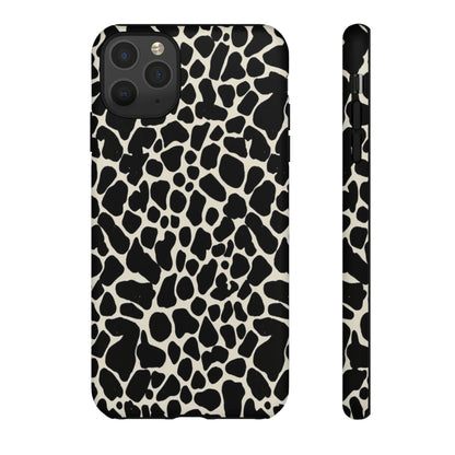 Black and White Cowhide Phone Case — Protective Tough Case