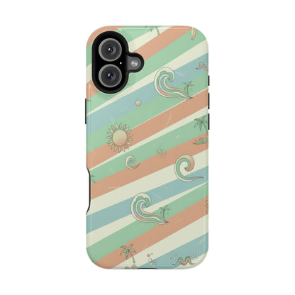 Magnetic Impact-Resistant Phone Case — Retro Surf Stripes