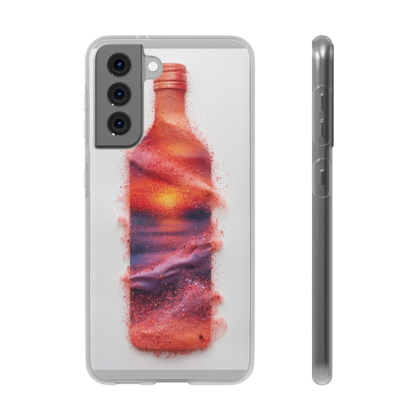 Galaxy Bottle Phone Case — Abstract Cosmic Beverage Design Flexible Case