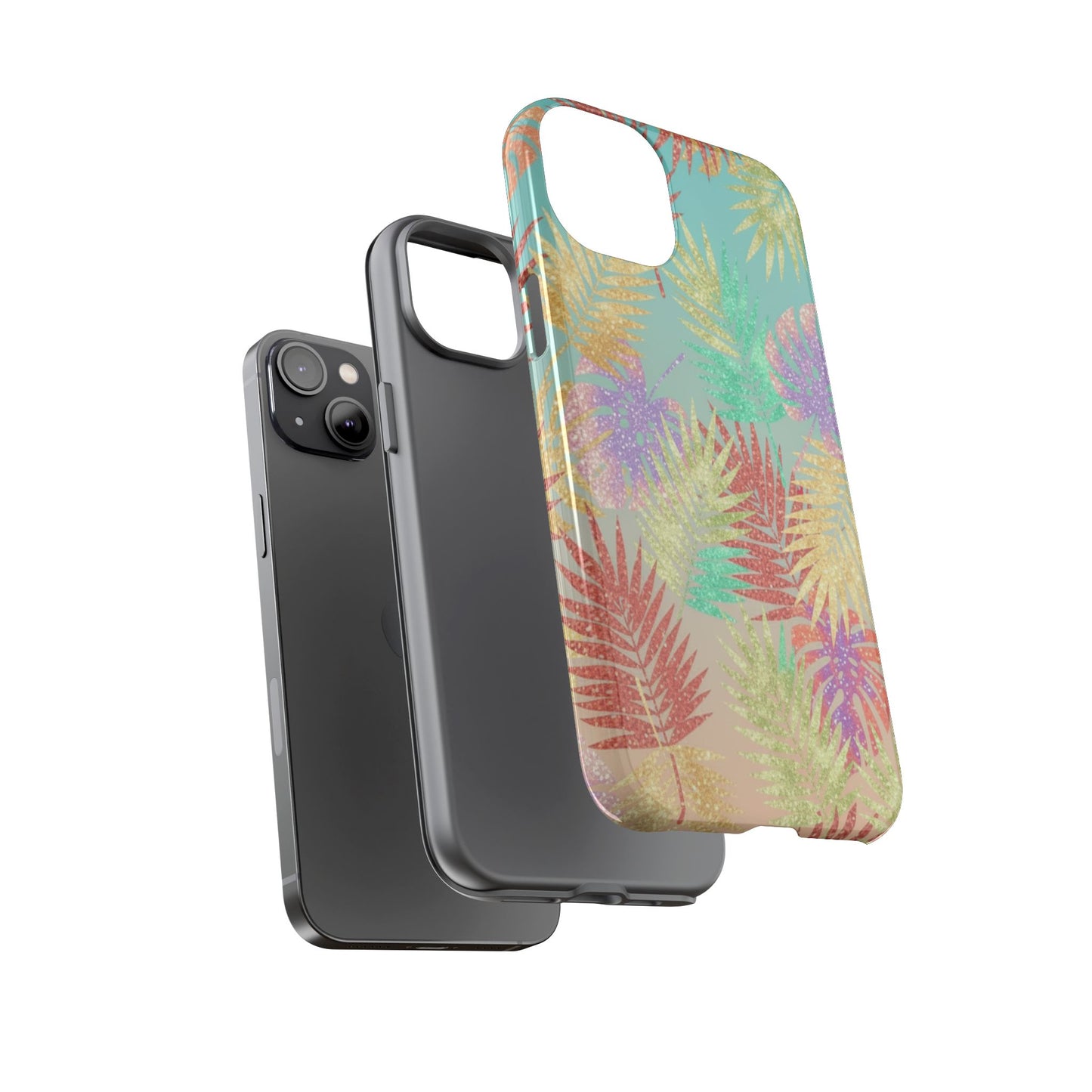 Tropical Palm Leaf Tough Phone Case – Colorful Pastel Botanical Protection