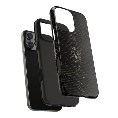 Tough Phone Case — Black Textured Metallic Dot Shield