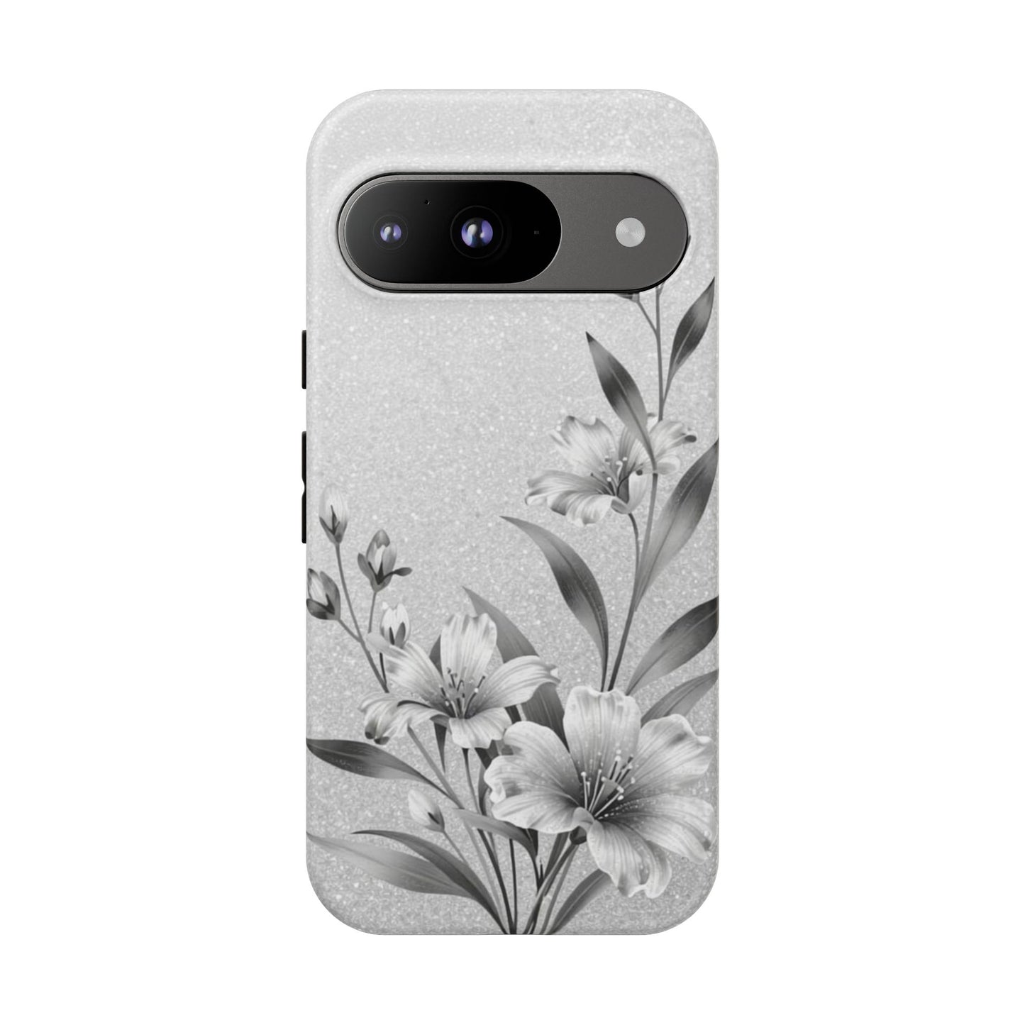 Floral Monochrome Phone Case — Elegant Black & White Lily Design