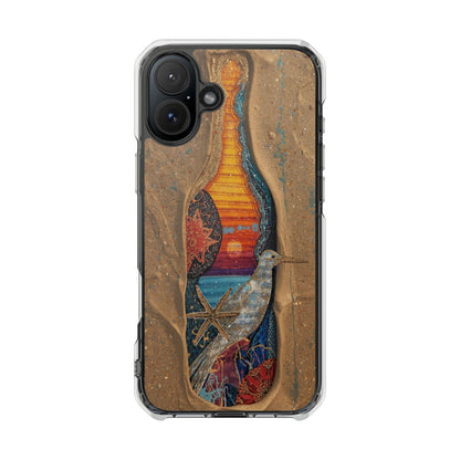 Clear Impact Phone Case — Sunset Wave Surfboard Art