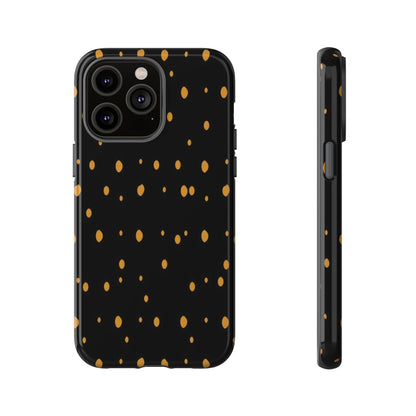Black & Gold Dot Tough Phone Case — Protective Sparkle Pattern
