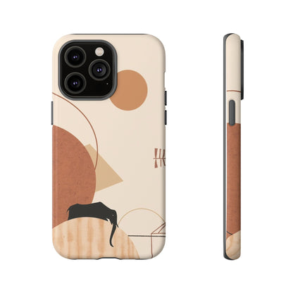 Abstract Earth Tones Phone Case — Minimal Geometric Design