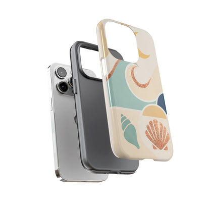 Sea Breeze Tough Phone Case — Retro Waves & Shells Design