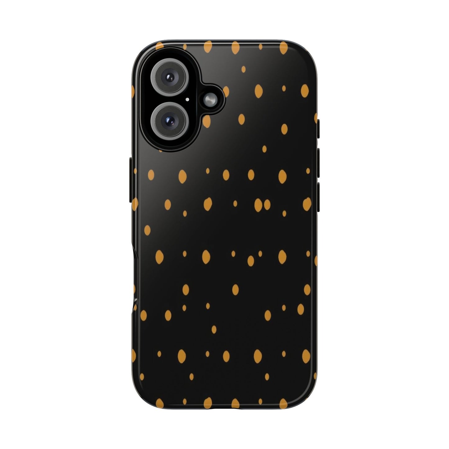 Black & Gold Dot Tough Phone Case — Protective Sparkle Pattern
